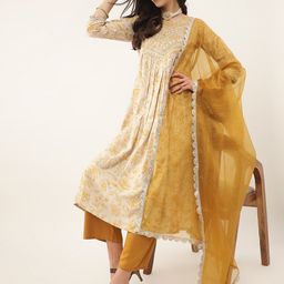 Khushal K Ethnic Motifs Printed Thread & Mirror Work Kurta with Trousers & Dupatta-picture-31