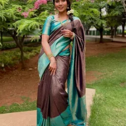 DIVASTRI Woven Design Zari Kanjeevaram Saree-image-22
