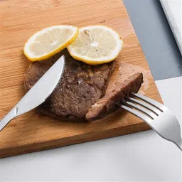 yelona Set of 4 Luxury Silver Flatware Set Spoon | Fork | Steak Knife & Fruit Fork Stainless Steel Cutlery Set image 5