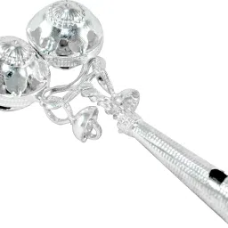 Pure silver rattle/jhunjhuna with whistle Rattle-26