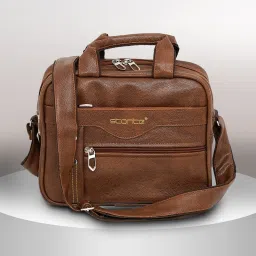 Brown Men & Women Sling Bag Stylish Small PU Leather Sling Cross Body Travel Office One Side Shoulder Bag-image-46