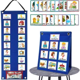 Foldable Schedule Calendar Chart for Kids with 96 Cards Montessori Learning-12