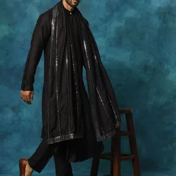 VASTRAMAY Mirror Work Kurta With Pyjamas & Dupatta image 1