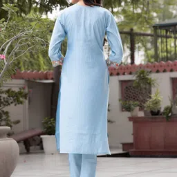 Label Khoj Ethnic Motifs Embroidered Regular Thread Work Kurta With Trousers & Dupatta image 5