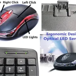 ANJO Wired Keyboard-LED Mouse-Pad-USB Hub 2.0-2in1 OTG Type C&Micro-Ext Cable 1.5m Combo Set image 3