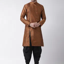 DEYANN Ethnic Motifs Printed Regular Dupion Silk Kurta with Dhoti Pants-image-68