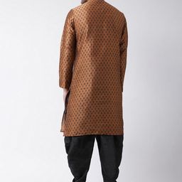 DEYANN Ethnic Motifs Printed Regular Dupion Silk Kurta with Dhoti Pants image 4