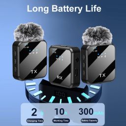 foxne point K205 Dual mini wireless microphone 2 Microphone TX & 1 Receiver RX Microphone image 2