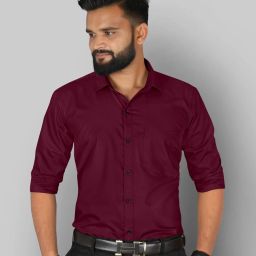 Men Super Slim Fit Solid Spread Collar Casual Shirt-image-81