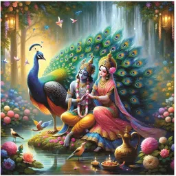 Rc Decor Radha Mohan Raaslilla God Wall Poster For Pooja Room, Living Room (Size - 40Cm X 40Cm) Vinyl-image-8