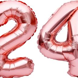 Solid Birthday Numbers Solid Rosegold '24' Numerical Foil Balloon for Celebration Letter Balloon-image-86