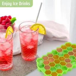 dhruven honey comb ice tray Green Silicone Ice Cube Tray image 3