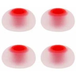 BUMTECH ( Pack of-12 pcs ) Replacement Ear Buds Tips Earbuds Eartips Earphones [fit Inner Hole 3.8mm-4.2mm Headphones ],Hybrid Silicone Tips - m Size In The Ear Headphone Cushion (Transprent Red) In The Ear Headphone Cushion-15