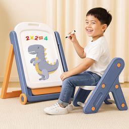 DoodleBuddy Drawing Board & Chair Set | With Storage Tray | Foldable | Age 2+-image-77