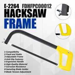 eastman E-2264_BLACK Hacksaw Frame Pipe Cutter image 2