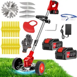Grass Cutter Machine for Garden Adjustable Height and Portable Garden Set Cordless Grass Trimmer-image-7