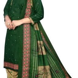 Cotton Blend Printed Readymade Salwar Suit Ready to Wear Printed Kurta, Patiala & Dupatta Set-image-6