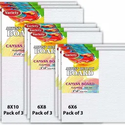 8X10 6X8 6X6 COMBO CANVAS BOARD Cotton Medium Grain Board Canvas (Set of 9)-26