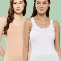 Women Beige, White Camisole-image-35