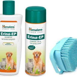 Erina ep dog shampoo and powder combo with bath brush Anti-dandruff, Anti-parasitic, Flea and Tick lemon Dog Shampoo-picture-11
