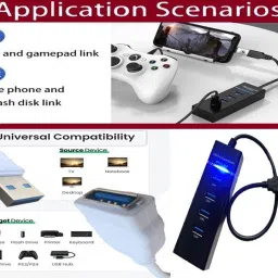 ANJO Keyboard-Wireless Mouse-Wrist Pad-3.0Hub-3in1 Cleaner-OTG C&Micro-Ext Cable-LED Combo Set image 3