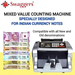 SWAGGERS Heavy Duty Mix Value Note/Money Counting Machine with MG, UV, IR Fake Note Detection Updated for All New and Old Notes 10,20,50,100,200,500,2000 Note Counting Machine image 3