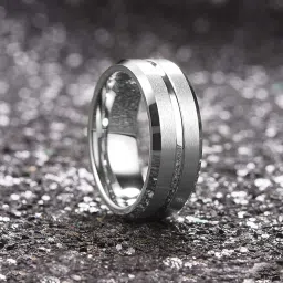 Metal Black Silver Plated Ring-17