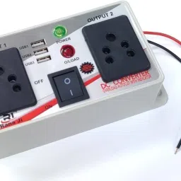 ERHIndia 12v/24v dc to ac Converter Gang Box with 3 in Built USB Ports. Combo Set-24