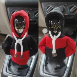 Car Gear Knob Lever Hoodie Cover | Combo Pack of 2 | Red and Black Combination | Gear Shift Collar-image-24