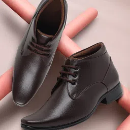 Synthetic Leather Ankle Formal Shoes Men || Office Shoes For Men Latest Stylish || Chukka Boots Men || Party Wear Long Shoes For Men Long Boots Lace Up For Men-image-63