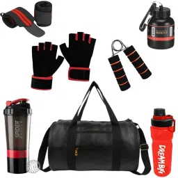 20 L Gym Duffel Bag - (2024 New) Gym Bag Combo Gym Accessories Combo Set for Men and Women (Pack of 7) - Red-image-91