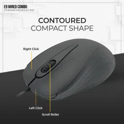 LAPCARE E9 Wired Combo-Wired Keyboard and Mouse Set-USB, Ergonomic Design Combo Set image 4