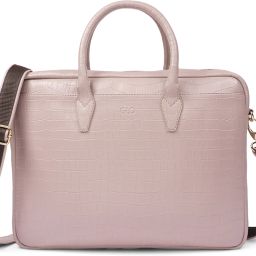 Medium 25 L Laptop Backpack Nude Vegan Leather Croc Animal Effect 15 Inch Laptop Bag-image-7