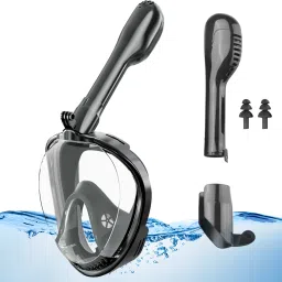 Adult Snorkel Mask Wide View Anti Fog Design Black Diving Mask-image-16