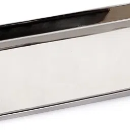 Deep Tray (Rectangle), Size 1, 18.5x29.5 cms (Pack of 1, Stainless Steel) Tray-0