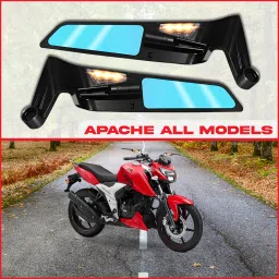 brxr York Fitting 360° Wide Angle Rear View Adjustable Led Stealth Mirror For Apache Bike Fairing Kit image 2