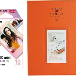 FUJIFILM Mini 10X1 macaron Instant Film With 128-sheet Orange Album for mini Film Roll-80
