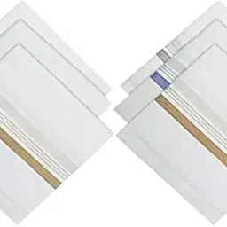 Guddal Large Cotton Hanky For Men Striped XXL (Size: 50 x 50 CM) ["White"] Handkerchief-image-76