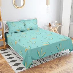220 TC Cotton Double Floral Flat Bedsheet-picture-25