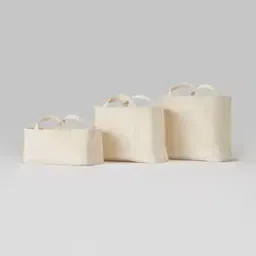 Mini Rectangular Slim Canvas Basket with Handles-0