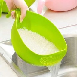 Kitchen Rice Bowl Plastic Fruit Drain Basket with Handle Washing Basket Strainer-16