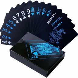 Black Deck Flexible PVC Plastic Playing Cards Premium Poker Card Gold Waterproof Business Card-27