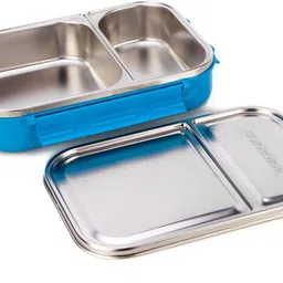 signoraware Slim Steel with Steel Lid Lunch Box, Set of 1, 1000ml, Blue 1 Containers Lunch Box-picture-20