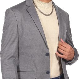 Men Self Design Single Breasted Casual Blazer-image-14