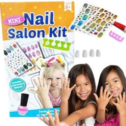 Mini Nail Art Salon Kit|Set Of Artifical Nails,Glue,Tray|Best Gift For Girls 8+-11
