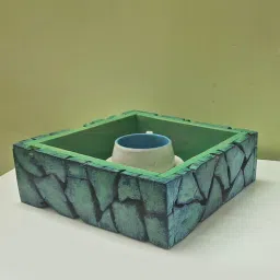 disoo fashions Mosaic Mint Green Handpainted Wood 9 inch(Medium) Serving Tray-picture-15
