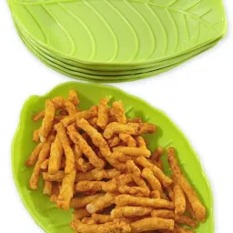 Melamine Stylish Leaf Shape Quater Plate For Serving Snacks-Pack Of 6 Quater Plates Quarter Plate-20