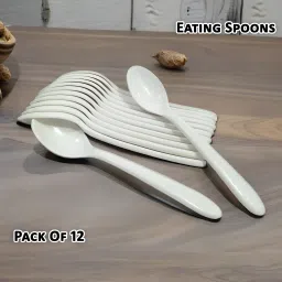 Melamine Eating Spoon Pack of 12 Pcs Dinner Spoons, Serving Spoon set Melamine Table Spoon Set-21
