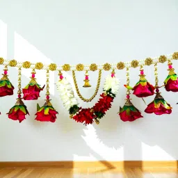 dekovise Decorative Toran Bandarwal with Artificial Rose & Gajra Flowers Toran image 4