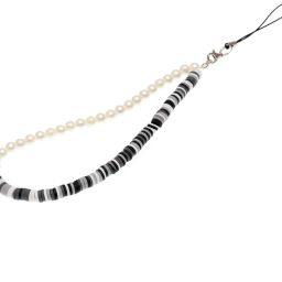 handmadehub Black Color Pearl Fimo cell Phone charm/mobilecharm for women and girls Phone Charm-image-55